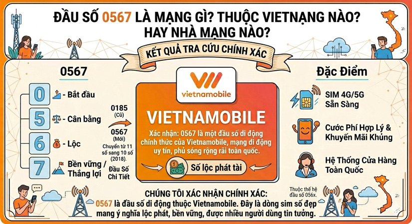 0567 là mạng gì? thuộc Vietnamobile hay nhà mạng nào? Giải đáp chi tiết